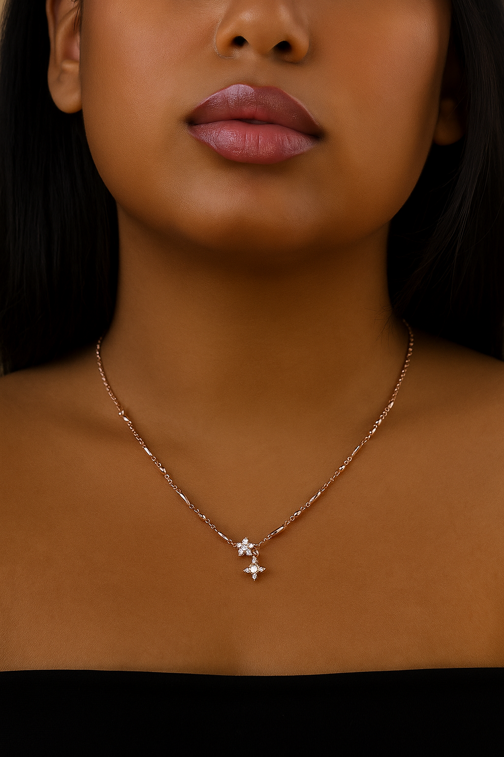 Luna Doble Necklace – Rose Gold (Pre-Order)