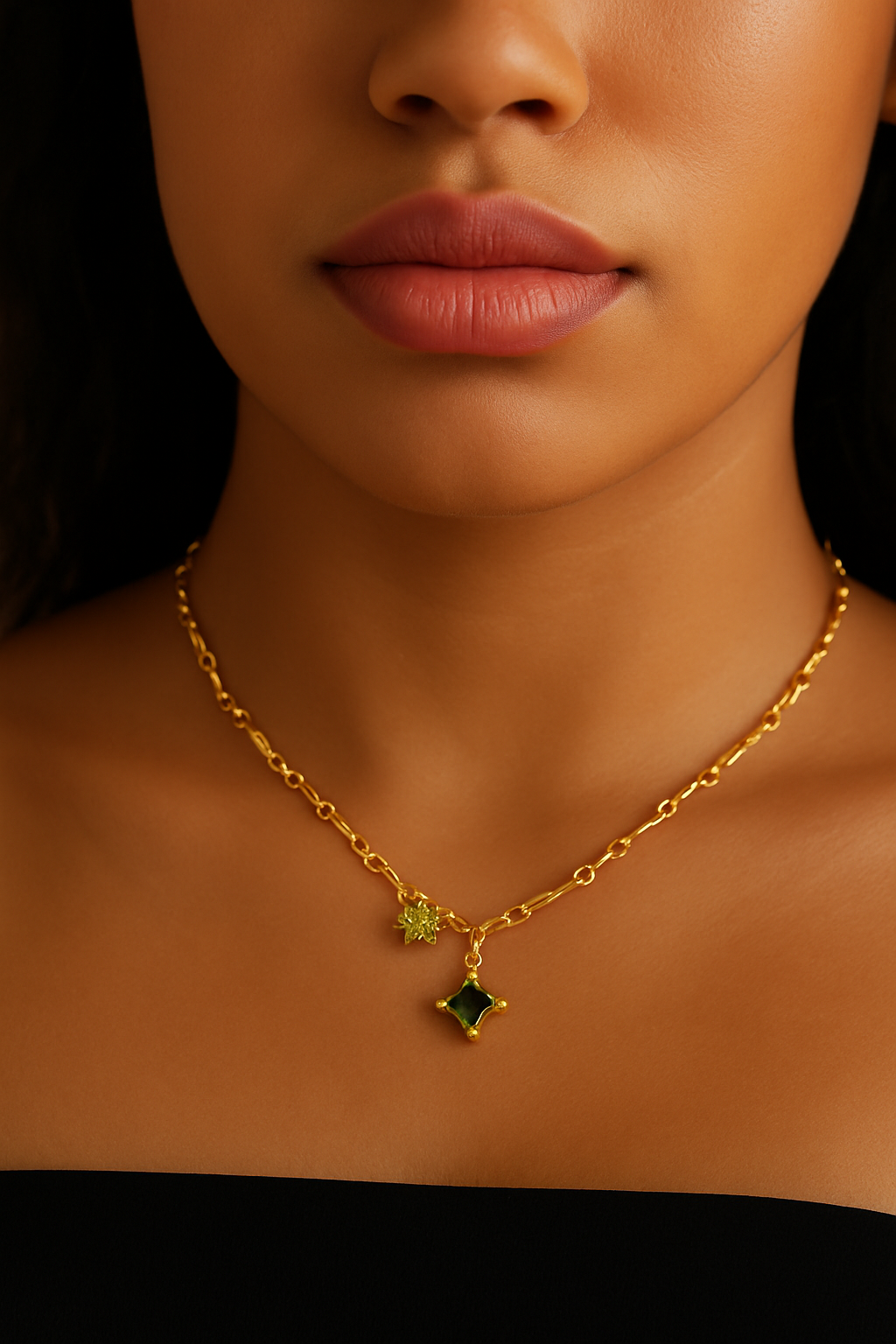 Green Star Necklace – Gold Glow (Pre-Order)